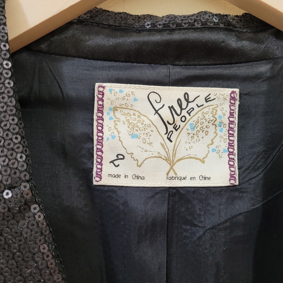 Free people sequin embellished blazer sz 2 - Picture 7 of 9